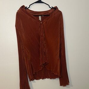 Women's Rust Pleated Top